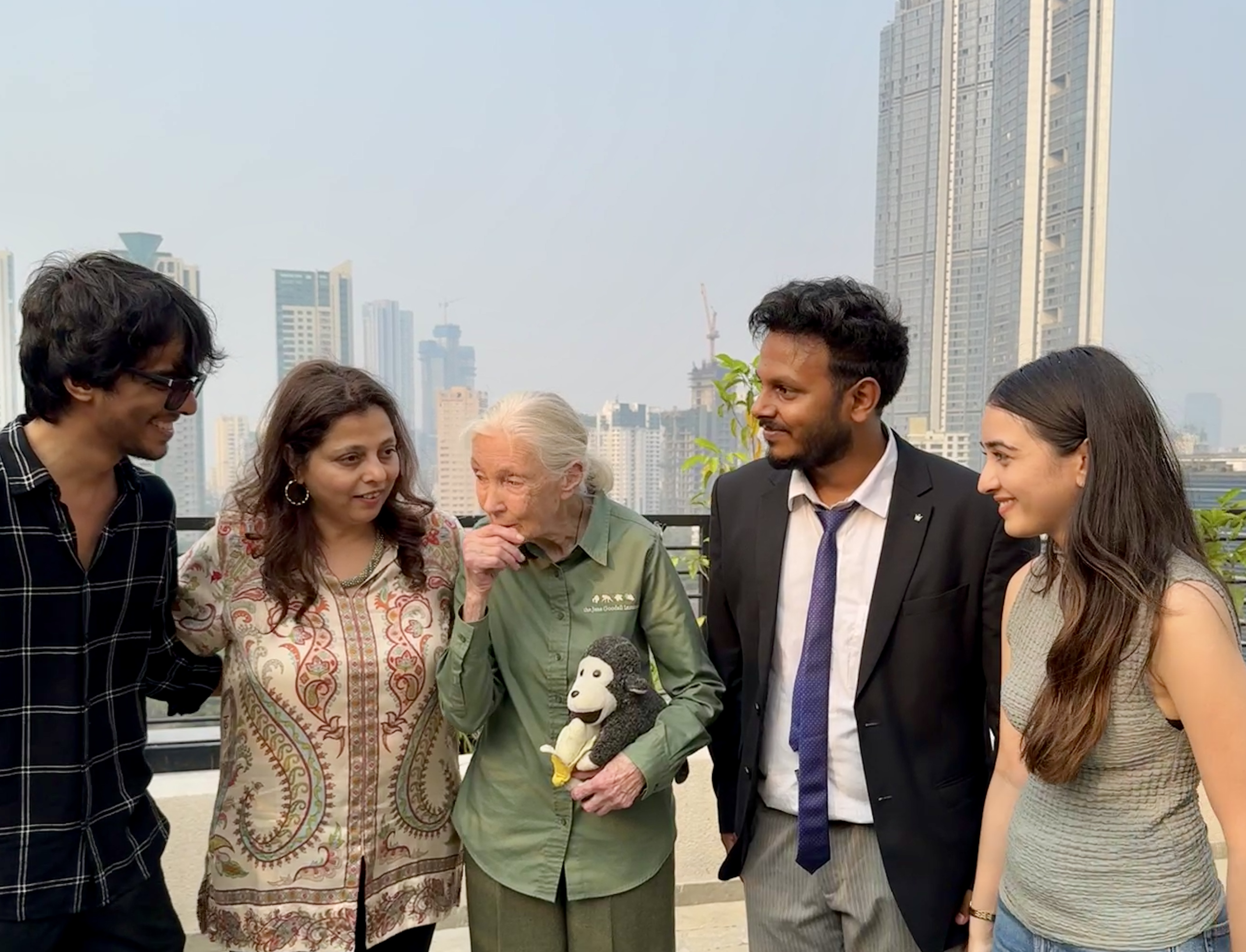 Dr. Jane Goodall with the GROW LAB exhibit design team
