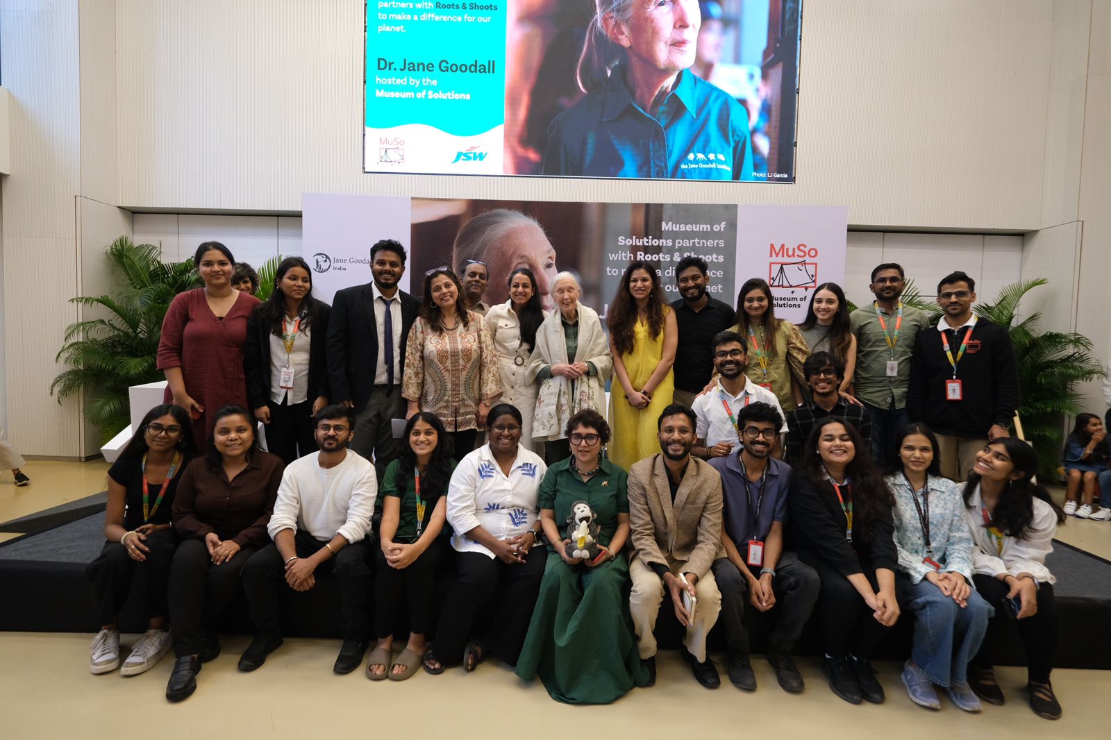 Dr. Jane Goodall with the Museum of Solutions team